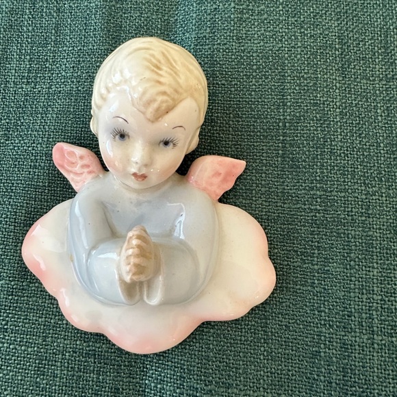 Other - Porcelain Angel Figurine in Cream, Pink and White